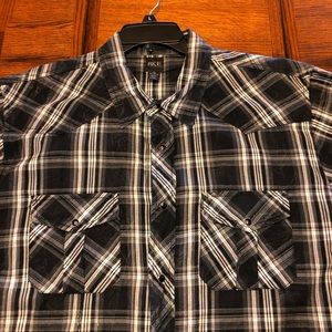 BKE Buckle black plaid shirt short sleeve XL